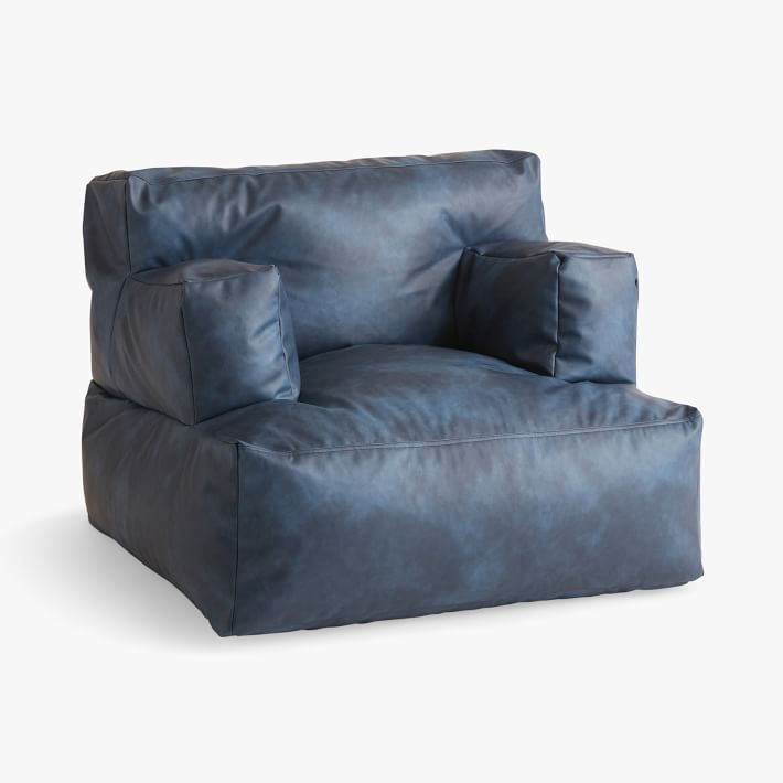 Faux Leather Navy Eco Lounger