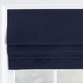 Cotton Linen Blackout Cordless Roman Shade | Pottery Barn Teen