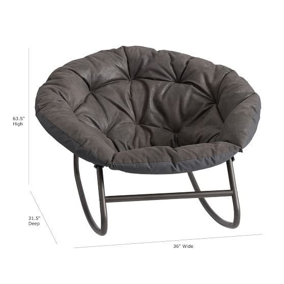 Charcoal Trailblazer Round Rocking Chair | Pottery Barn Teen