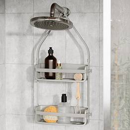 Umbra Cubiko Two Shelf Shower Caddy, Black, Size: 12.25 x 4.25 x 24