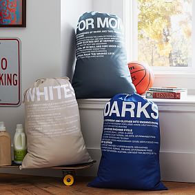 Easy Sort Laundry Bags, Set Of 3, Navy/Charcoal/Khaki | Pottery Barn Teen