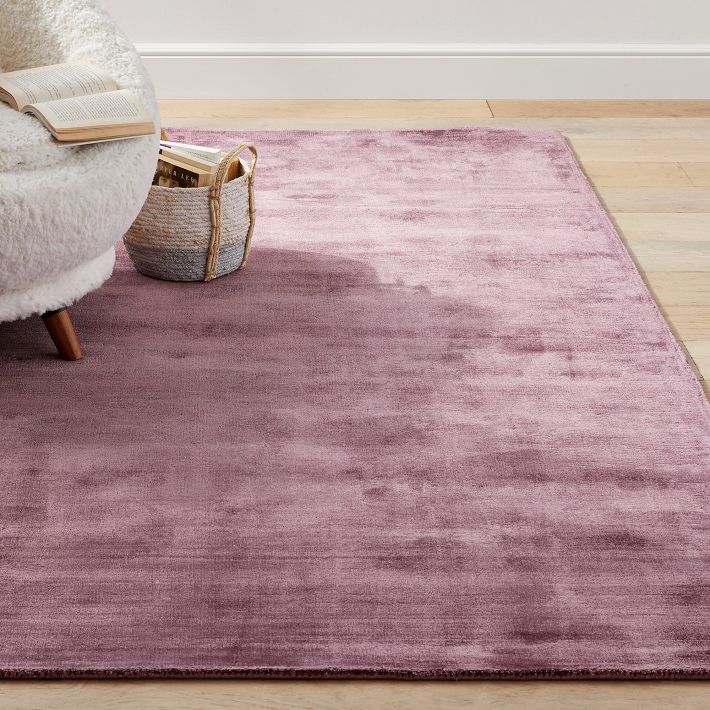 Solid Viscose Rug - Bright Pink | Pottery Barn Teen