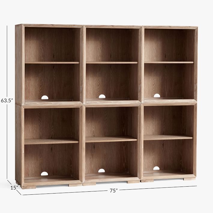 Blaire 75 Triple Tall Bookcase with Drawers