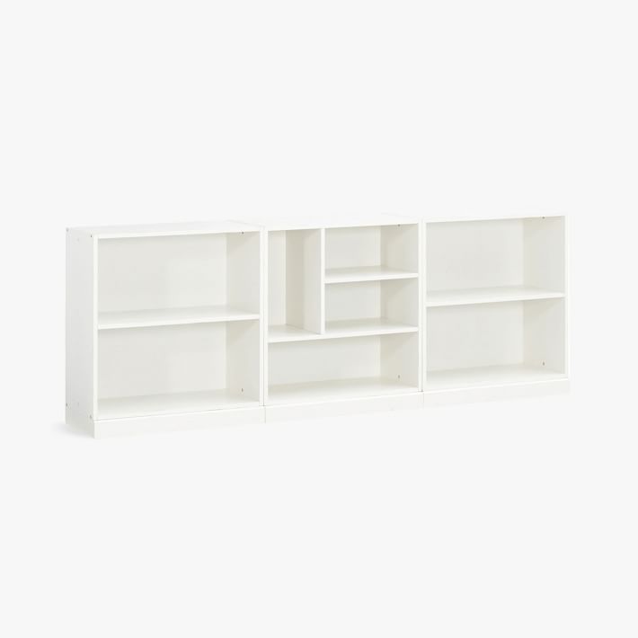 Stack Me Up Triple Mixed Shelf Low 90&quot; Bookcase