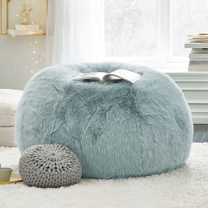 Gray Cozy Sherpa Anywhere Beanbag™