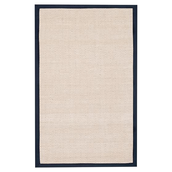Shoreline Jute Chenille Border Rug, Navy Teen Rug Pottery Barn Teen