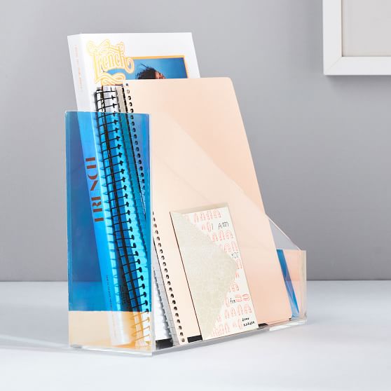 Acrylic Iridescent Magazine Holder Pottery Barn Teen