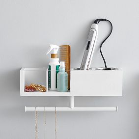 Bathroom Organization Tray & Toilet Paper Holder - For Light Sleepers