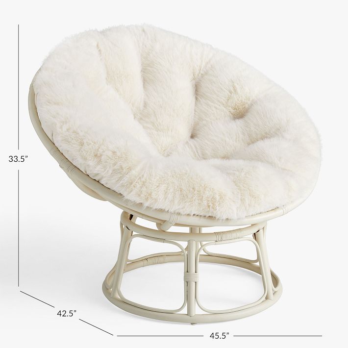 Faux fur papasan chair cushion new arrivals