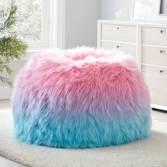 Snowcone Faux Fur Bean Bag Chair Pottery Barn Teen   Snowcone Faux Fur Bean Bag Chair C 