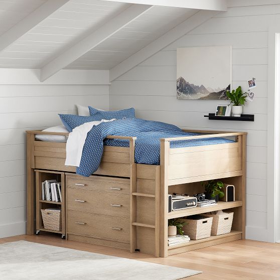Sleep & Study® Low Loft Bed Pottery Barn Teen
