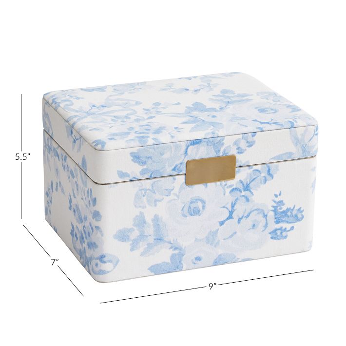 LoveShackFancy Blue Floral Jewelry Box | Pottery Barn Teen