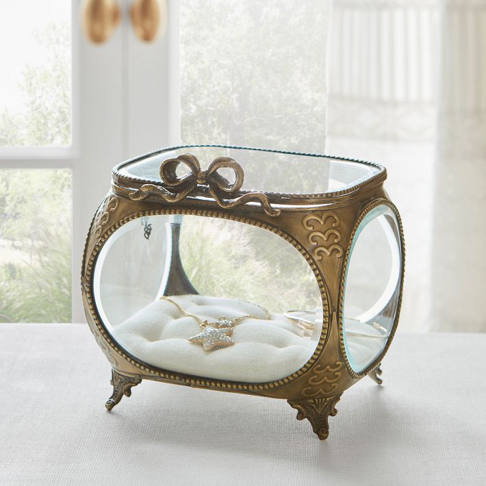 Pottery Barn Antique Gold Jewelry Boxes  Jewellery storage, Glass cloche,  Jewellery display