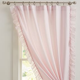 Luxe Linen Ruffle Curtain - Sale | Pottery Barn Teen