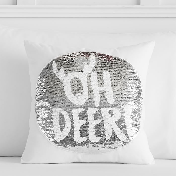 Reversible Sequin Oh Deer Oh Joy Pillow
