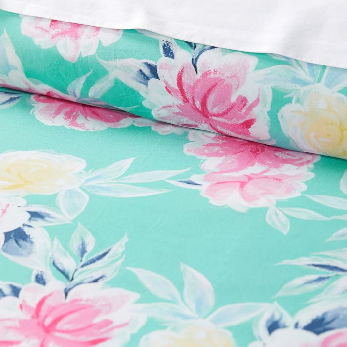 Blue Preppy Duvet Cover Floral, Cute Teen Girl Aesthetic Bedding –  Literally Pretty