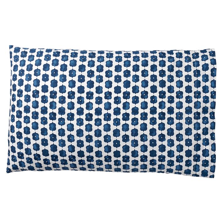Ruched Rosette Pillowcase, Navy