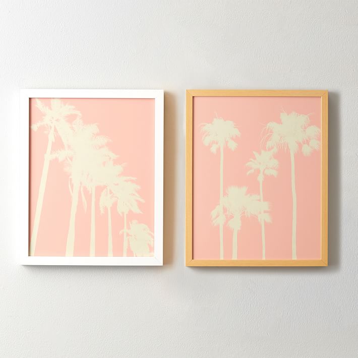 Blush Palm Trees Framed Art Wall Prints Pottery Barn Teen