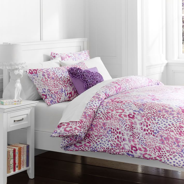 Cheetah Duvet Cover &amp; Pillowcases, Lavender Multi