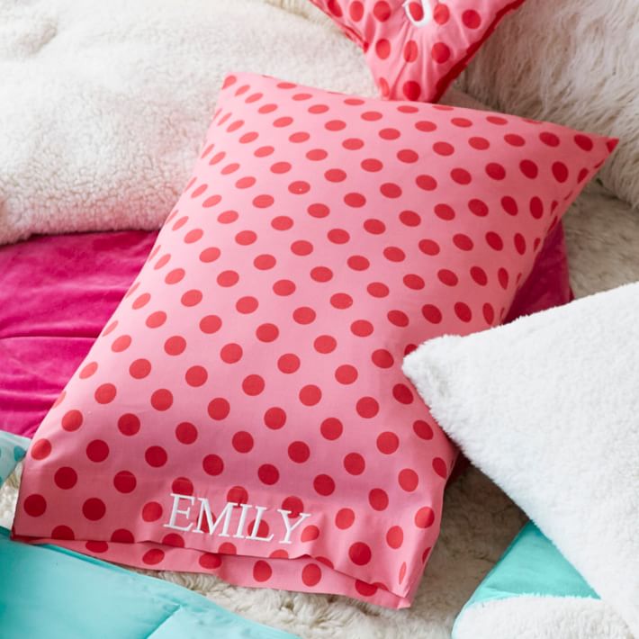 Gumdrop Dot Pillowcase, Pink