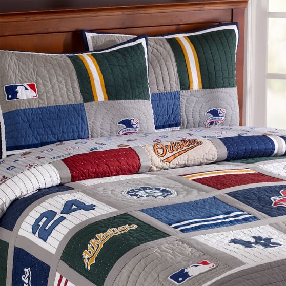 MLB™ American League™ Quilt + Sham Baseball Bedding Pottery Barn Teen