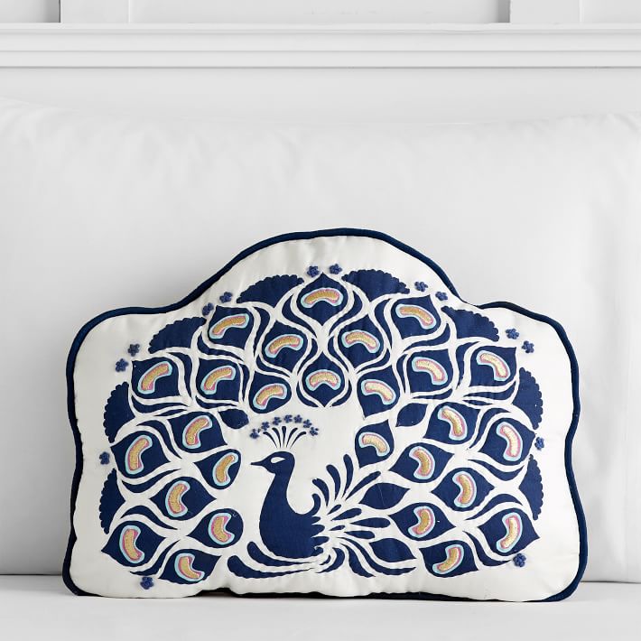 Anna Sui Embroidered Peacock Pillow