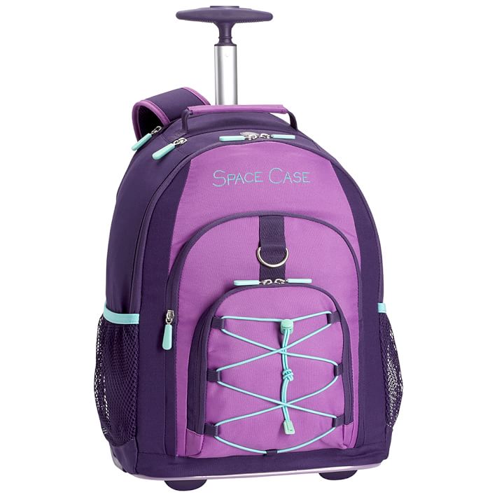 Gear-Up Light Purple Colorblock Rolling Backpack