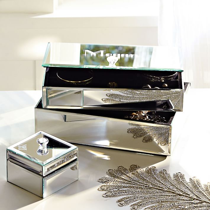 Personalized Mirrored Jewelry Boxes - Small