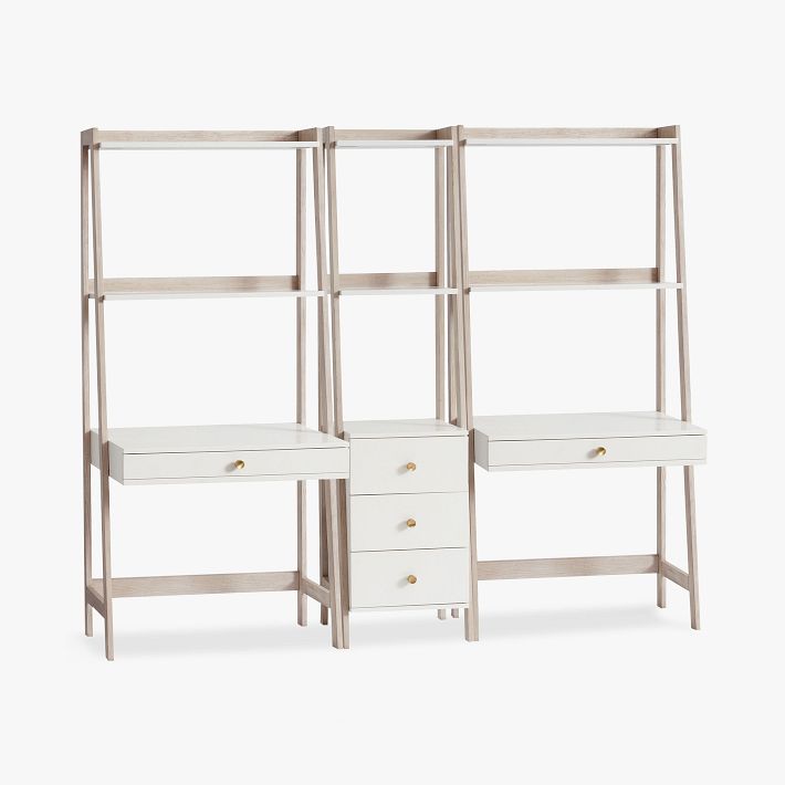 Highland Wall Teen Desk + Narrow Bookcase Set