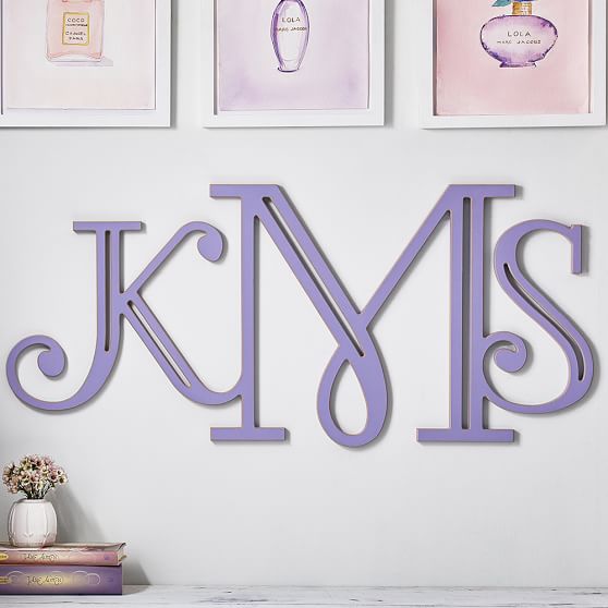 Lillian Monogram Wood Décor Pottery Barn Teen