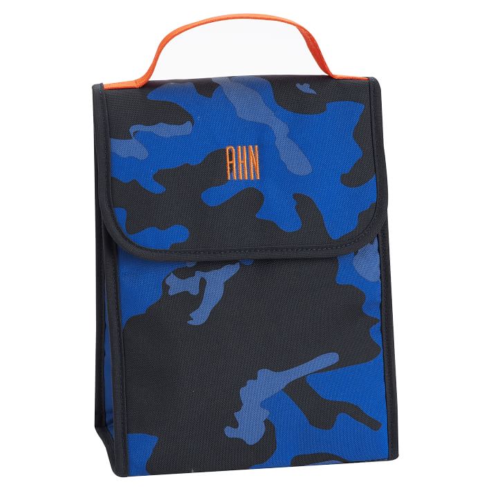 Gear-Up Blue Camo w/ Orange Trim Carryall Lunch Bag
