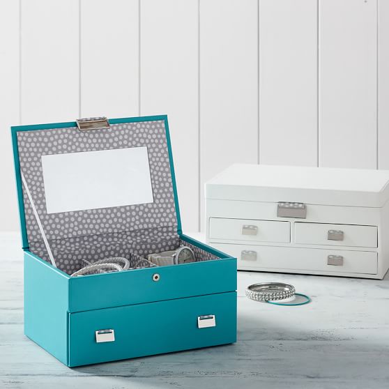 Classic Leather Jewelry Box Jewelry Storage Pottery Barn Teen