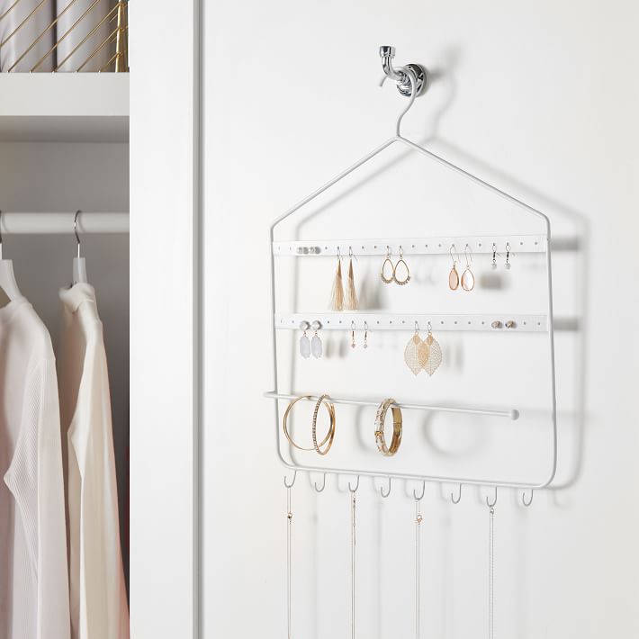 Metal hanging store jewelry organizer