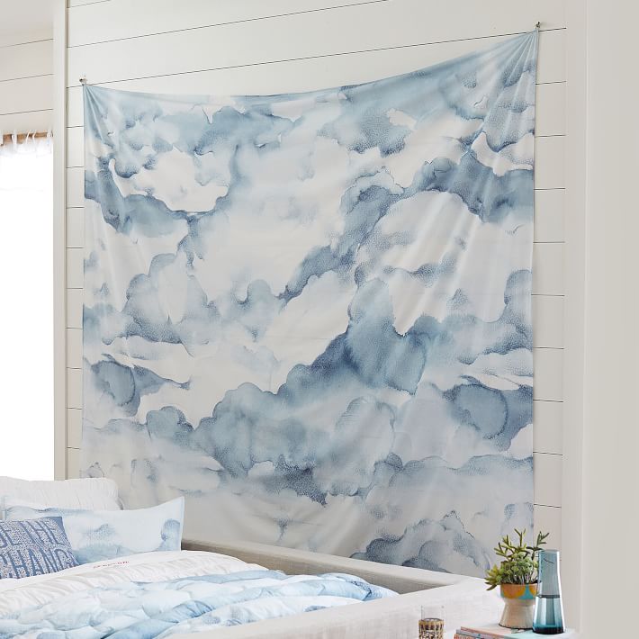 Watercolor Cloud Tapestry Wall Decor Pottery Barn Teen