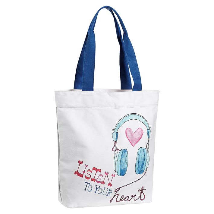 Inspirational Tote, Listen To Your Heart Graphic