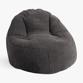 Charcoal Sherpa Leanback Lounge Chair | Pottery Barn Teen