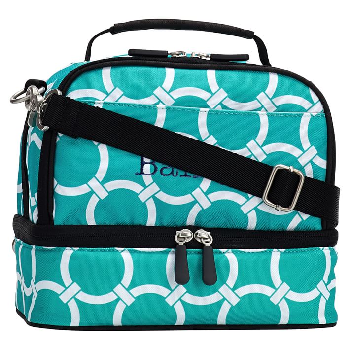 Gear-Up Preppy Rings Dual Compartment Lunch Bag, Pool