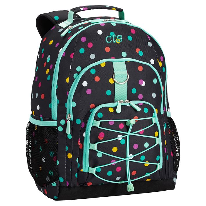 Gear-Up Black Confetti Dot Backpack