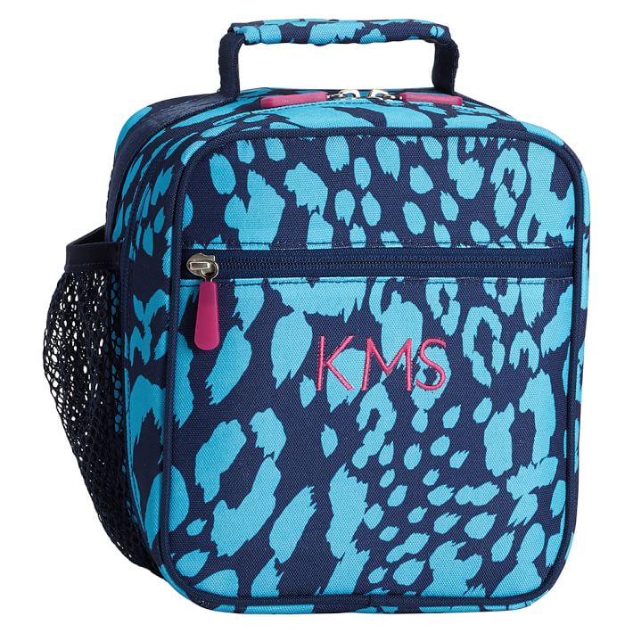Gear-Up Bright Blue Cheetah Classic Lunch With Mesh Side Pocket