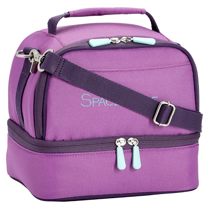 Gear-Up Light Purple Colorblock Dual Compartment Lunch Bag