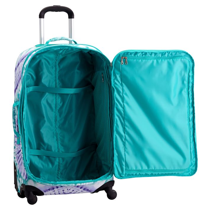 Jet Set Pool Tie Dye Checked Spinner Teen Luggage Pottery Barn Teen 0261