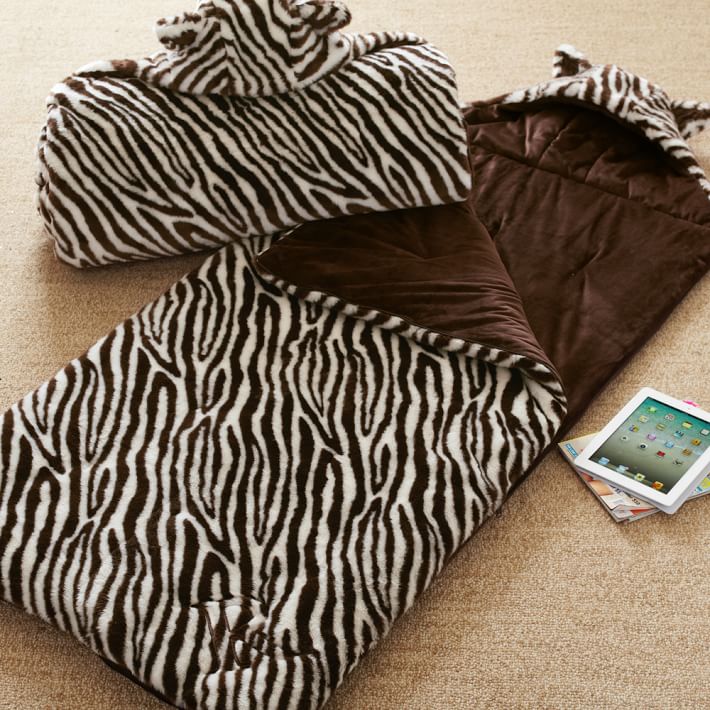 Fur Sleeping Bag - Zebra