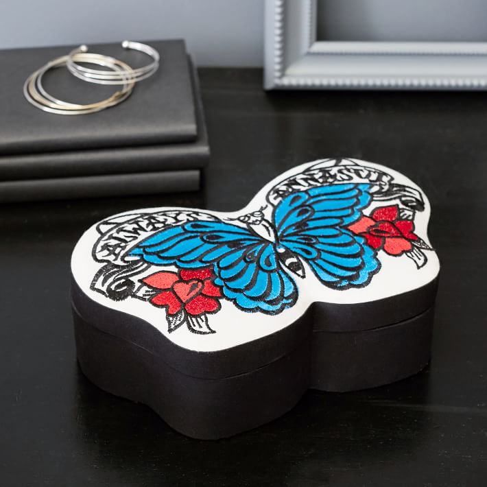 Anna Sui Embroidered Butterfly Jewelry Box