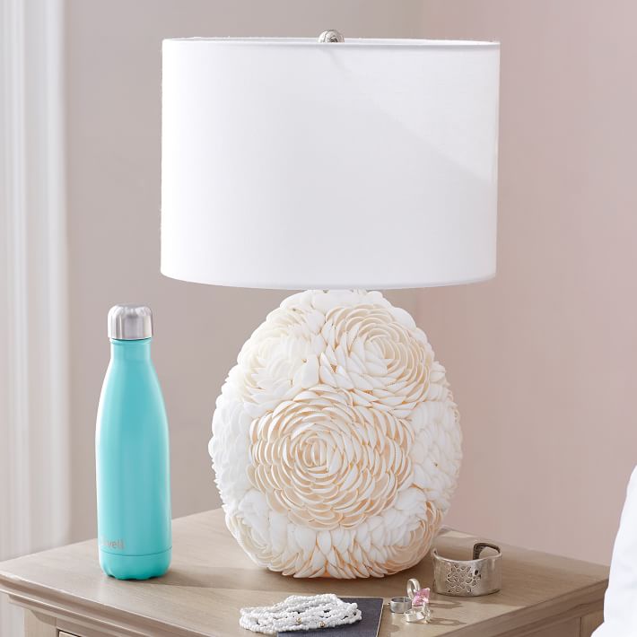 Shell Floral Double Bulb Table Lamp