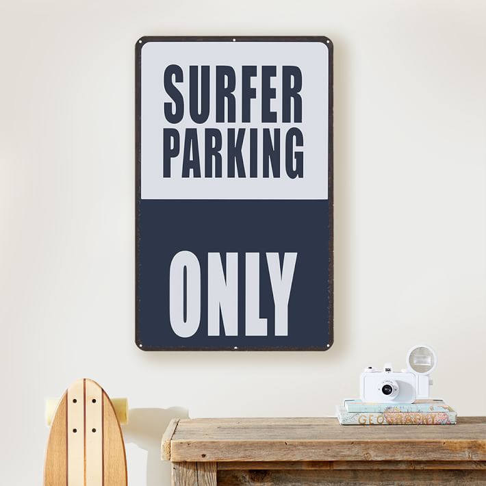 Surfer Parking Only Metal Sign
