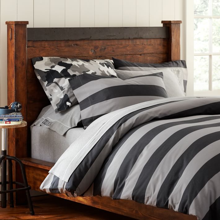 Rugby Stripe Boys Duvet Cover + Pillowcases Sale Pottery Barn Teen