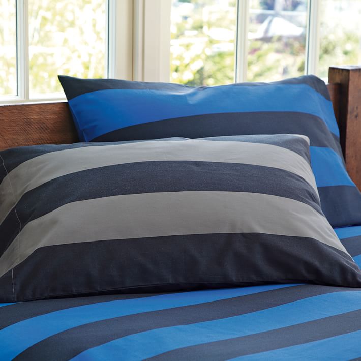 Rugby Stripe Boys Duvet Cover + Pillowcases Sale Pottery Barn Teen