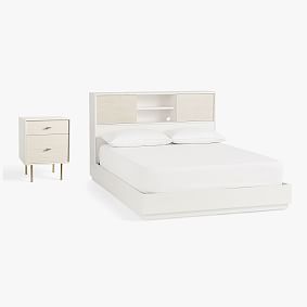 west elm x pbt Modernist Headboard Storage Bed & Nightstand Set