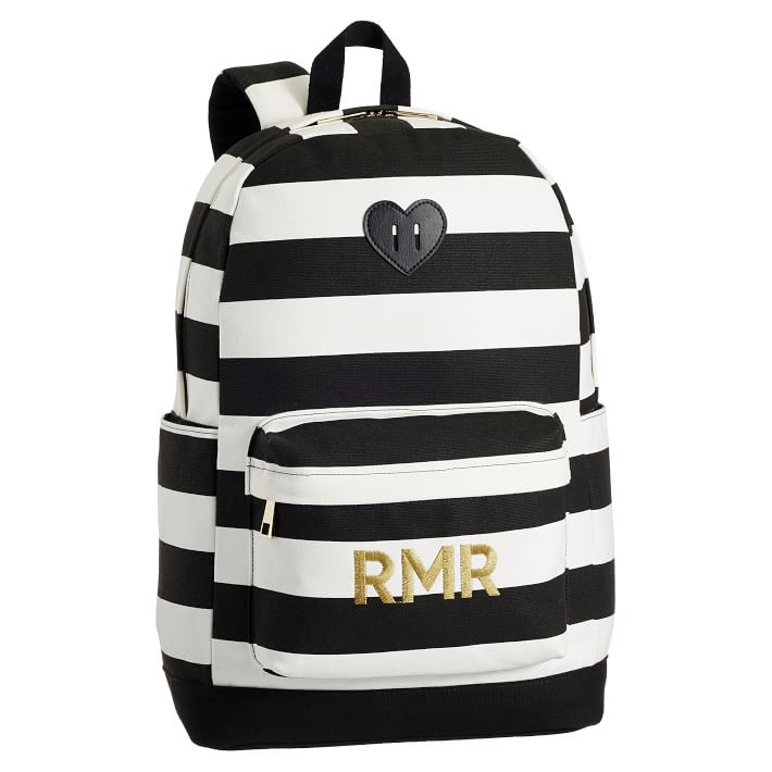 The Emily & Meritt Black & White Stripe Teen Backpack | Pottery Barn Teen