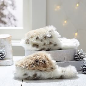 Faux fur slippers pottery on sale barn